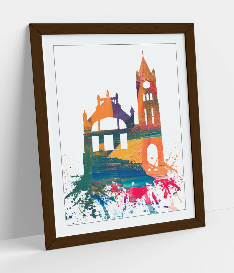 Framed Wall Art – Derry City Art Gallery Style Print With Woodgrain Faux Frame