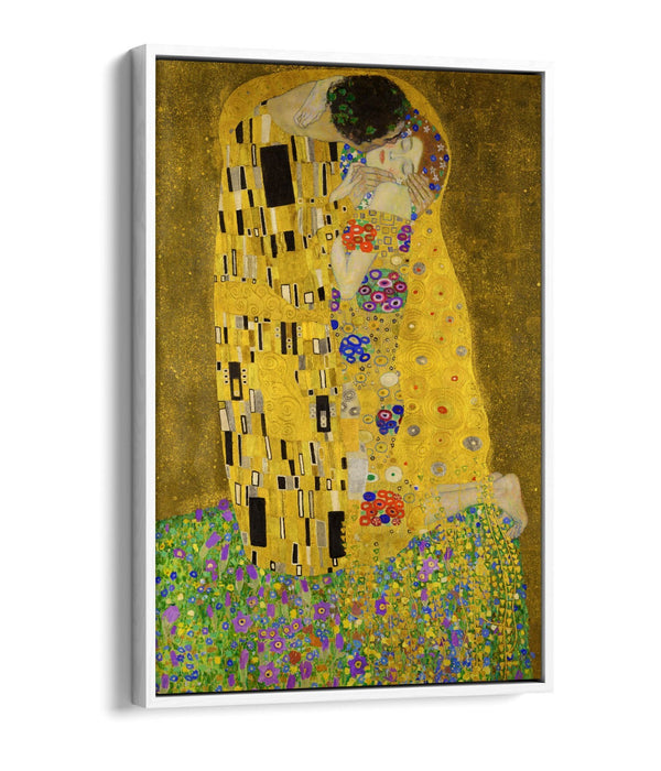 GUSTAV KLIMT, THE KISS -FLOAT EFFECT CANVAS WALL ART PIC PRINT- GOLD FAMOUS ART