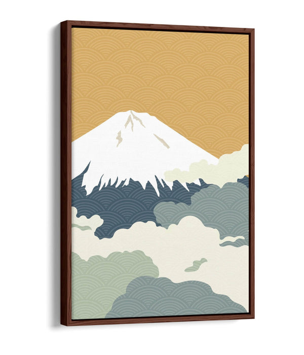 Fuji Mountain Canvas - Minimalist Abstract Japanese Wall Art | Float Effect Print