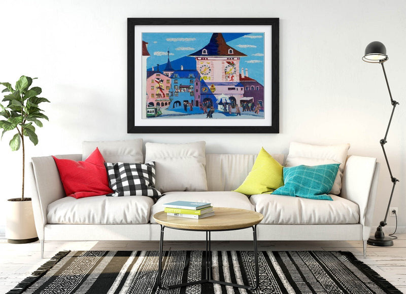 Framed Art Poster – 'Ernst Ludwig Kirchner, Bern Bell Tower' Print on Matte Paper