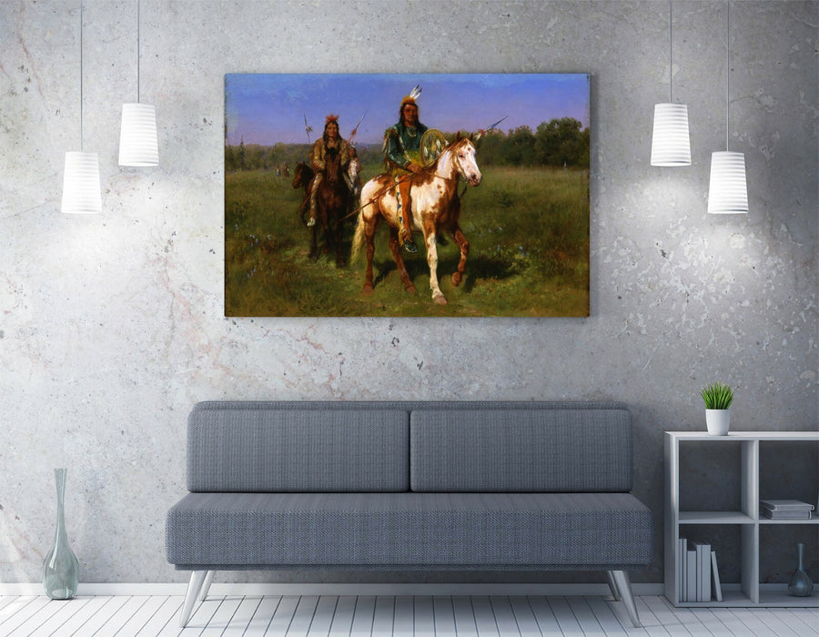Canvas Wall Art Print - Rosa Bonheur Indians On Horseback | Satin Finish, MDF Frame