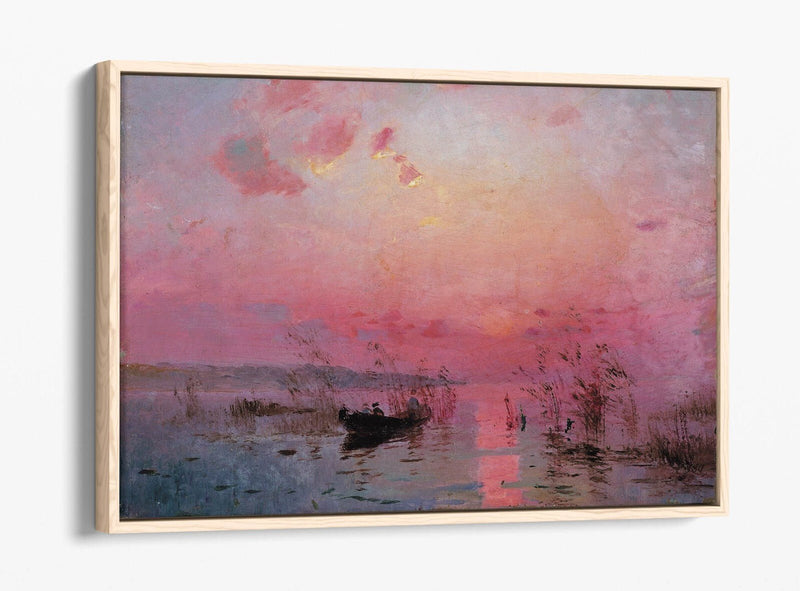 Float Effect Canvas - Sunset Over The Lake | Handmade Canvas Wall Art Print