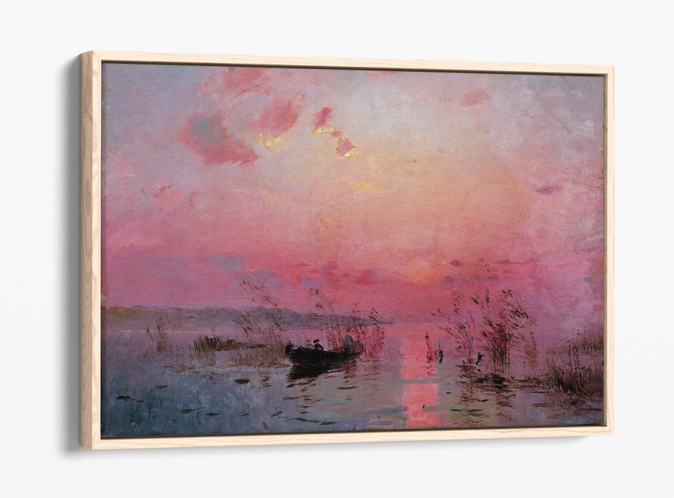 SERHII VASYLKIVSKY, SUNSET OVER THE LAKE -FLOAT EFFECT CANVAS WALL ART PRINT