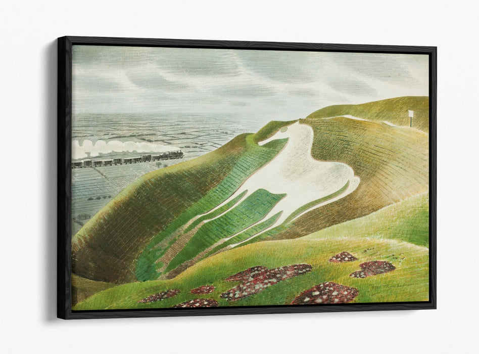 Canvas Wall Art – Ravilious White Horses of Wiltshire | Premium Float Effect Print