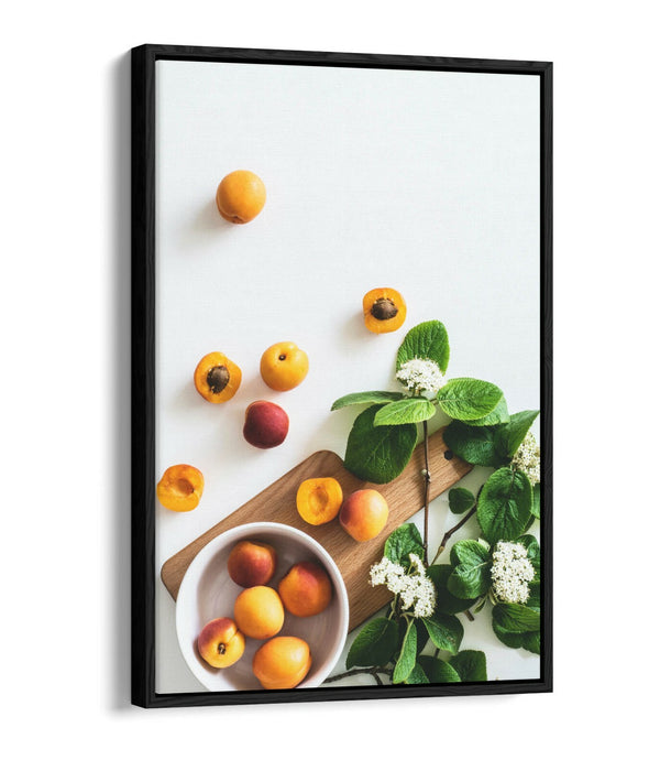 Canvas Wall Art – Apricot Fruit Art With Float Effect Frame | Kitchen Wall Decor