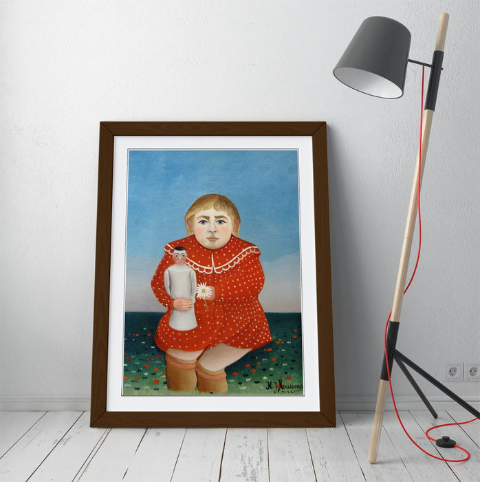 Framed Wall Art Poster - Henri Rousseau Child With Doll Print, UK Handmade Frame