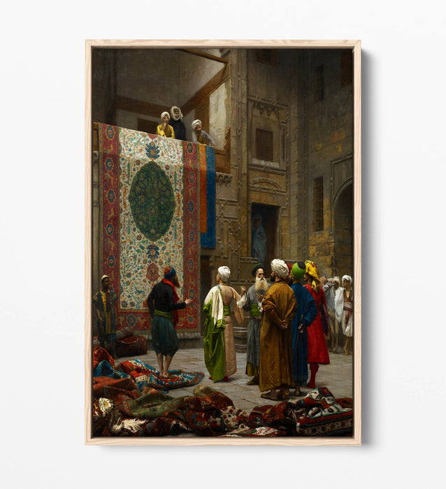 JEAN-LEON GEROME, THE CARPET MERCHANT -FLOAT EFFECT CANVAS WALL ART PRINT
