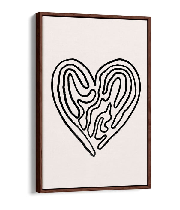 Canvas Wall Art - Heart Minimalist Illustration Float Effect | Handmade Bedroom Decor