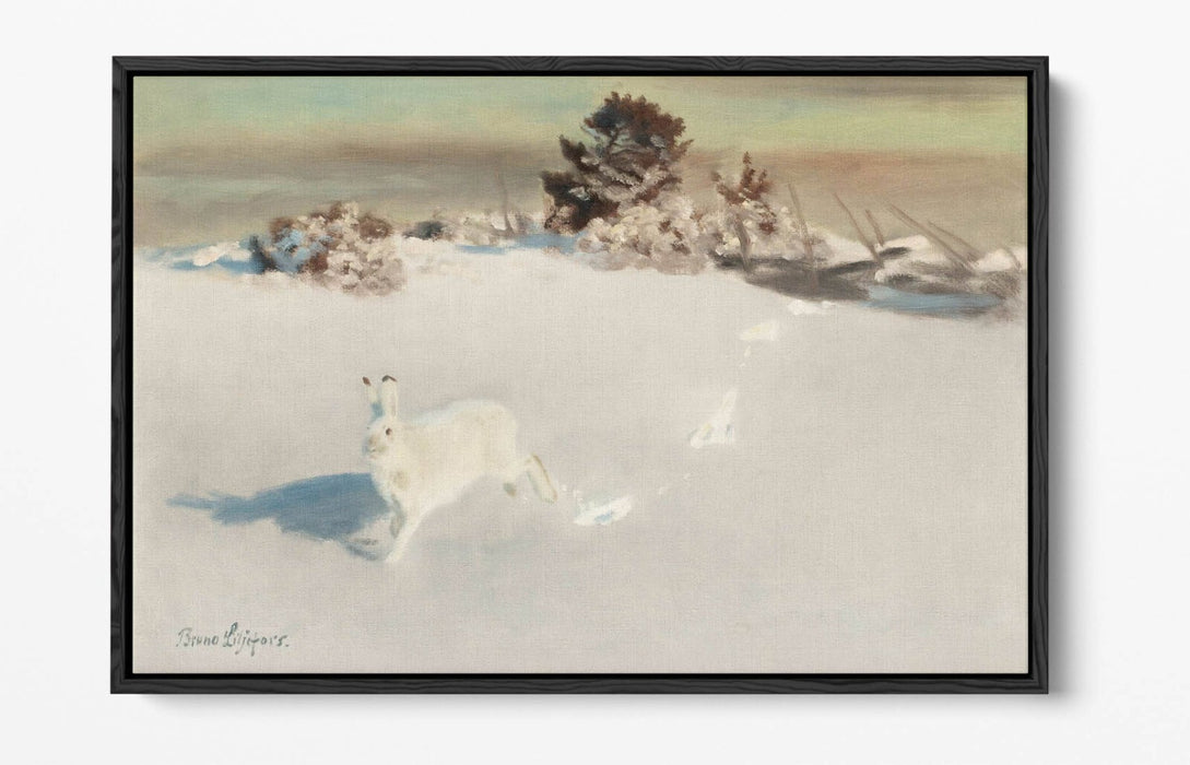Canvas Wall Art - Winter Hare Artwork | Premium Float Effect Canvas Print