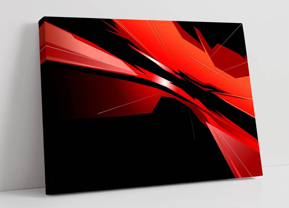 Canvas Wall Art - Red Black Abstract Canvas Print | Framed Wall Art Bedroom Decor