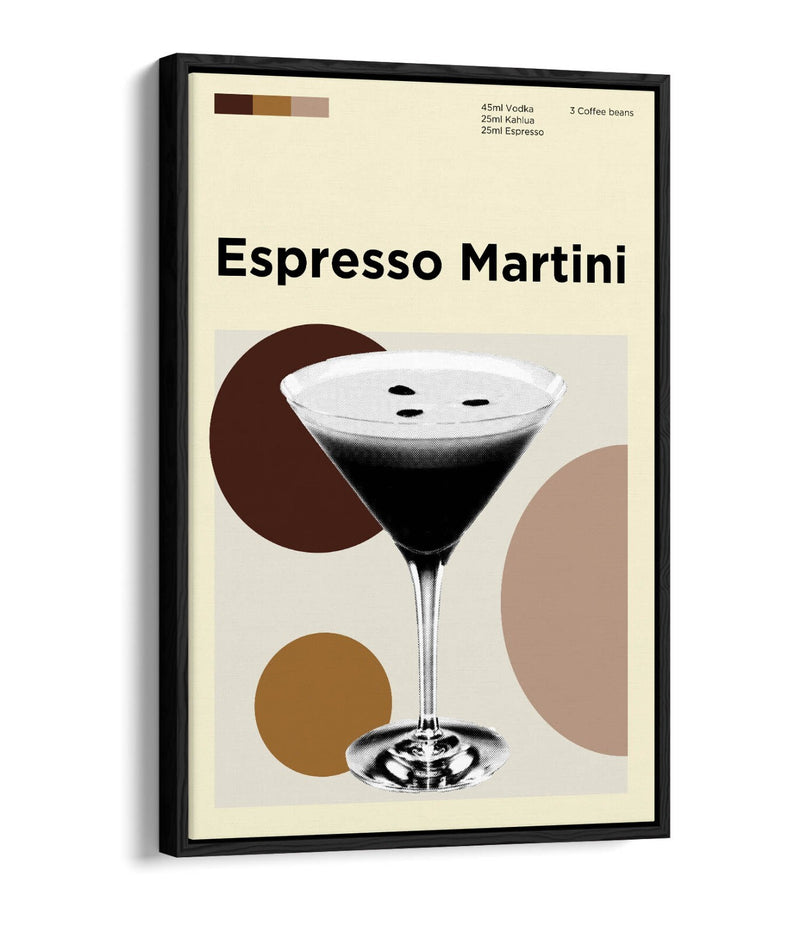 Espresso Martini Poster - Funky Cocktail Decor | Float Effect Canvas Wall Art