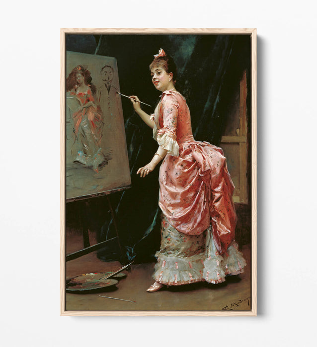 Canvas Wall Art Raimundo Madrazo Mischief Model | Handmade Float Effect Canvas Print