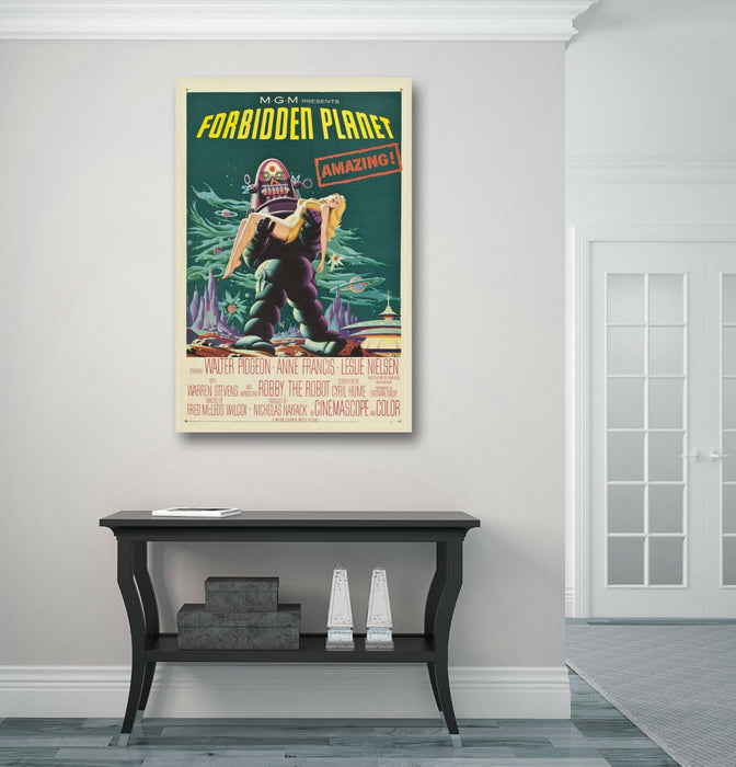 Forbidden Planet Canvas Art – Vintage Sci Fi Movie Poster on Archival Grade Canvas Wall Decor