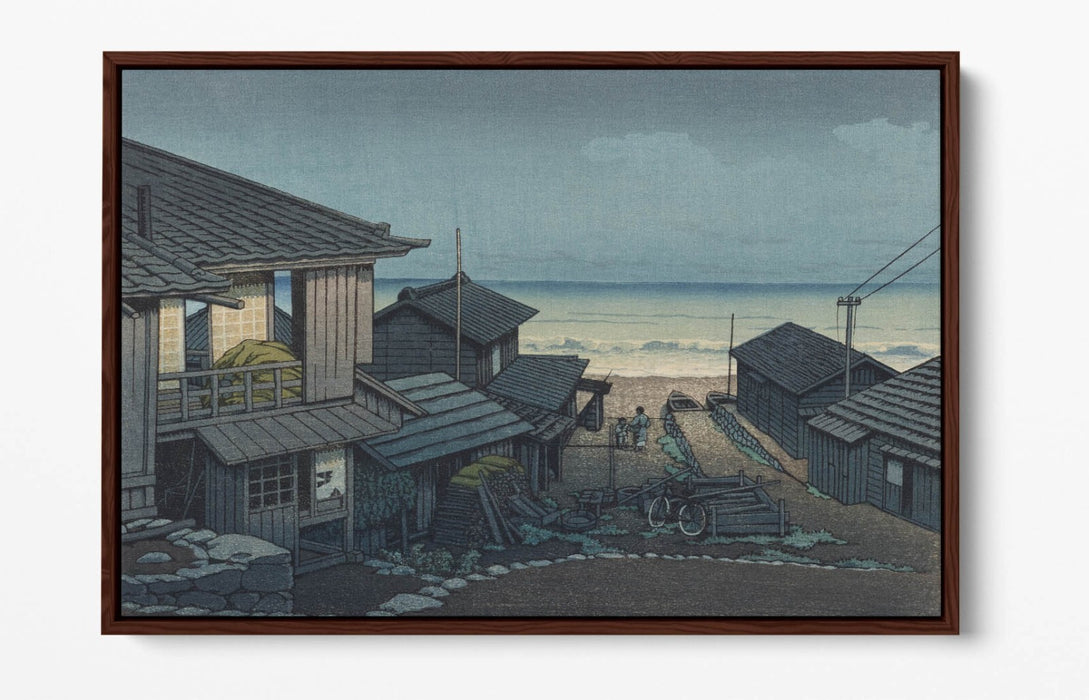 Float Effect Canvas Art - Kawase Hasui Cloudy Day At Mizuki Premium Wall Print