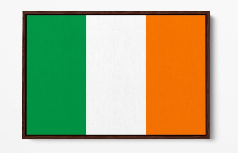 Irish Flag Canvas Art - Tricolour Float Effect Wall Decor on MDF Frame