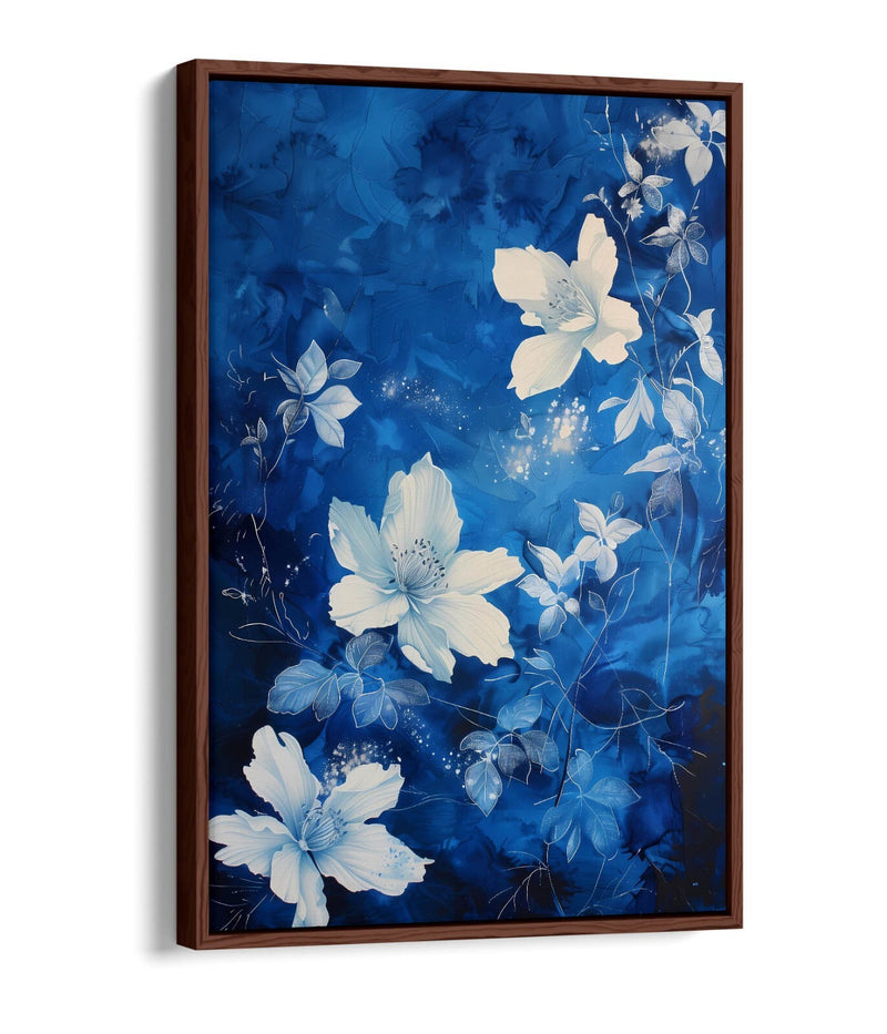 Canvas Art Print – Blue Flower Canvas With Float Effect Frame | Handmade UK