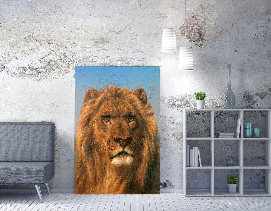 Canvas Wall Art - Rosa Bonheur Lion Portrait | Handmade Premium Varnish Finish