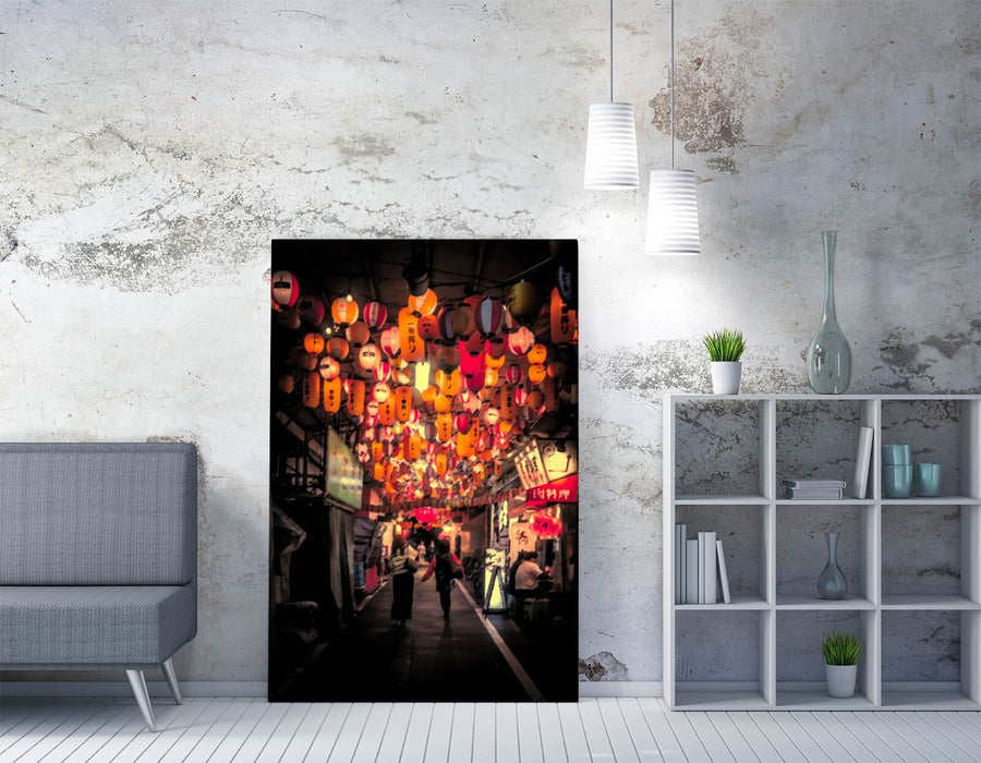 Canvas Wall Art – Tokyo Street Asian Lantern Print | Handmade Vibrant Decor
