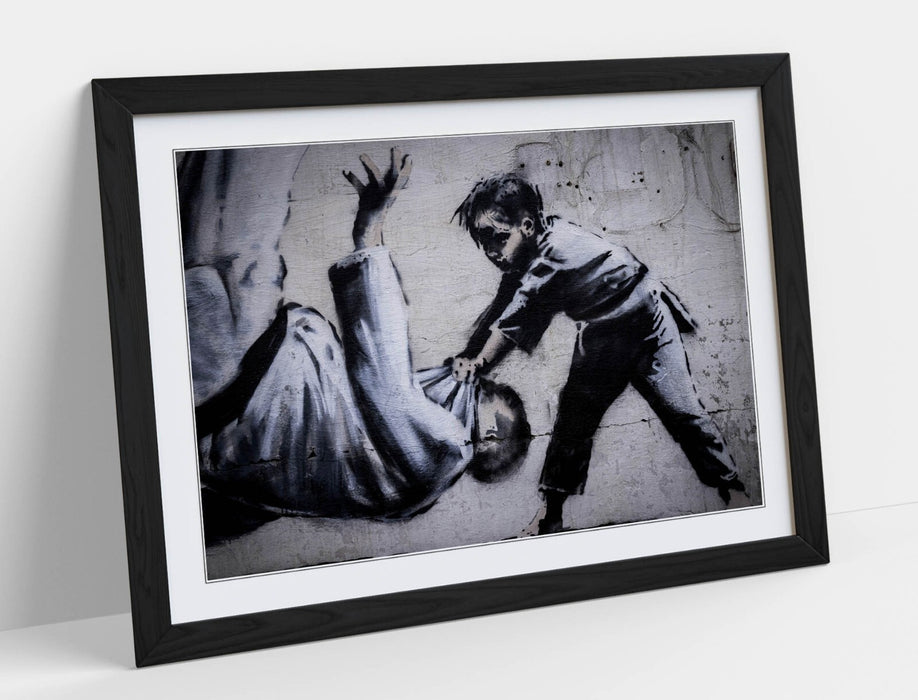 Banksy Framed Wall Art – Handmade Ukraine Poster Print | Matte Paper, Archival Ink