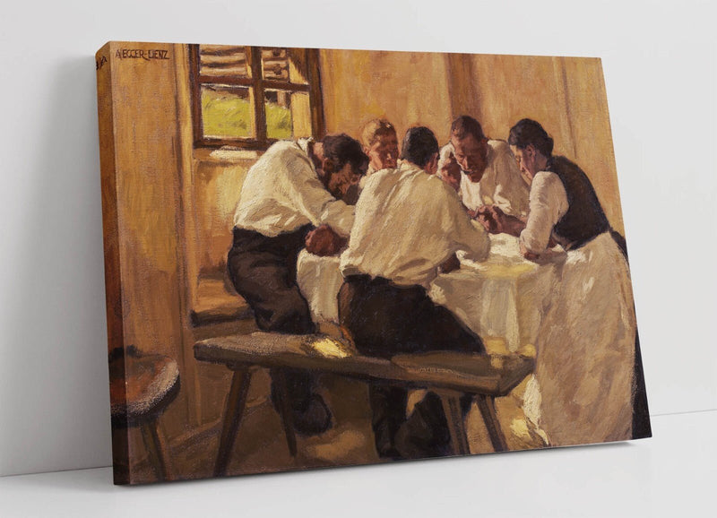Canvas Wall Art - Albin Egger-Lienz Lunch Print | Handmade Fine Art Painting