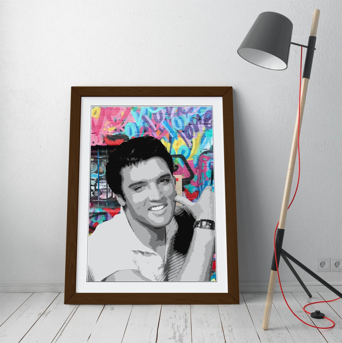 ELVIS PRESLEY GRAFFITI -ART FRAMED POSTER PICTURE PRINT ARTWORK