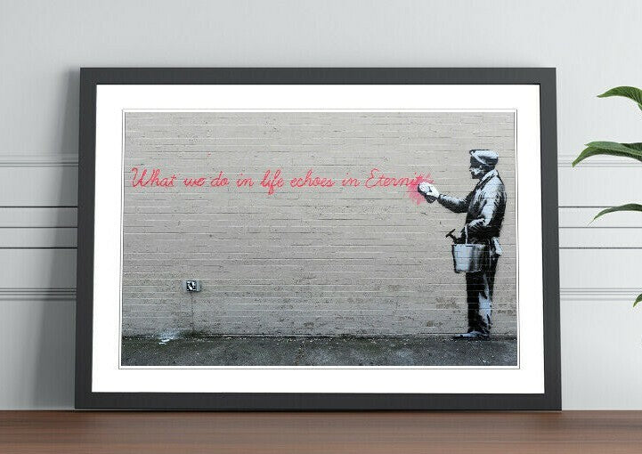 Banksy Framed Poster – Urban Street Poster With Handmade UK Frame & Archival Ink Print