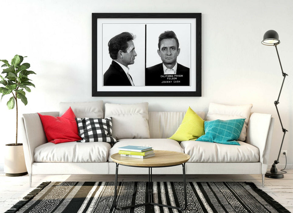 JOHNNY CASH MUGSHOT 2 -ART FRAMED POSTER PICTURE PRINT ARTWORK- BLACK & WHITE