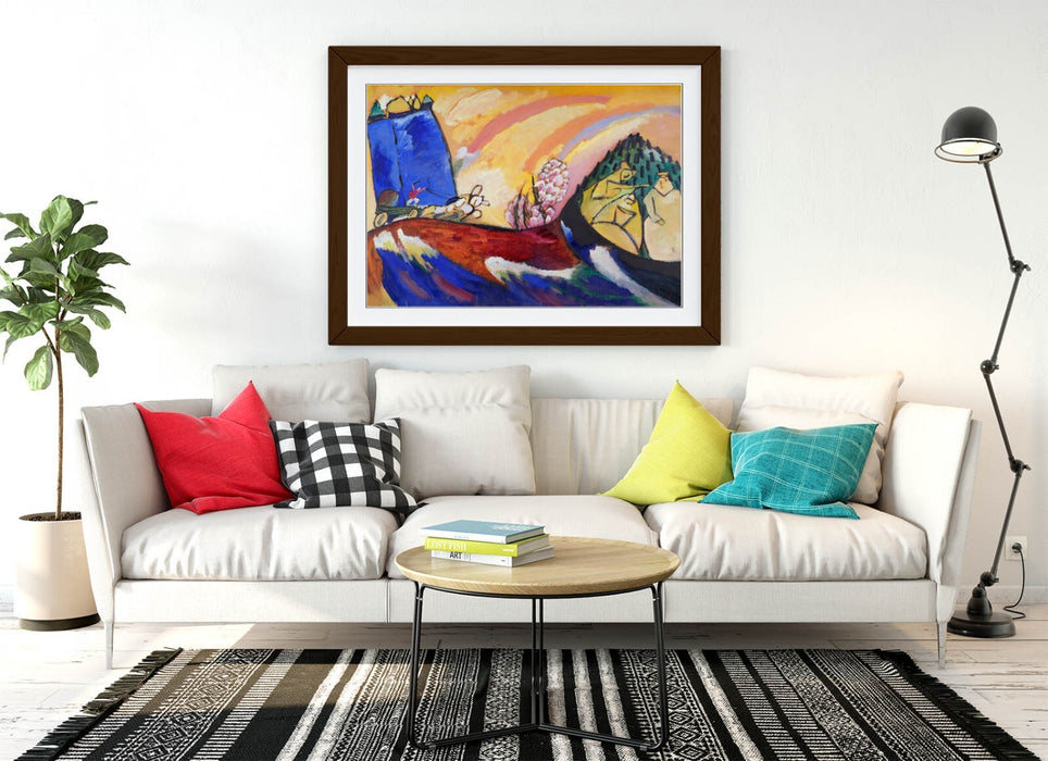 Framed Wall Art Poster - Kandinsky Painting With Troika, Handmade Modern Print