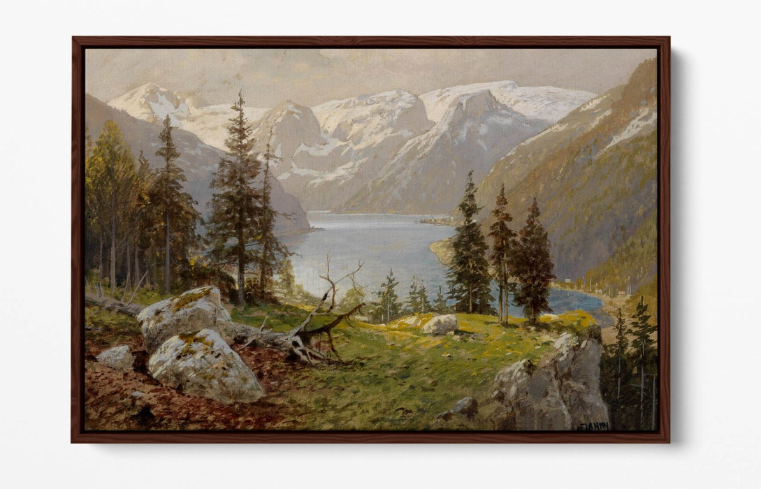 Canvas Wall Art - GEORG JANNY Hallstatt Lake Float Effect Canvas Print
