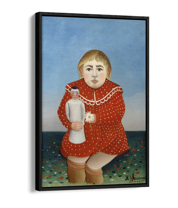 Canvas Wall Art - Henri Rousseau Print With Child and Doll | Premium Float Effect