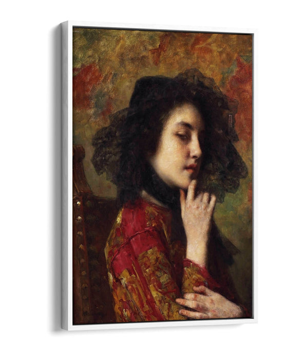 Float Effect Canvas Art | Georgian Princess Portrait On 30mm Deep Frame, Handmade