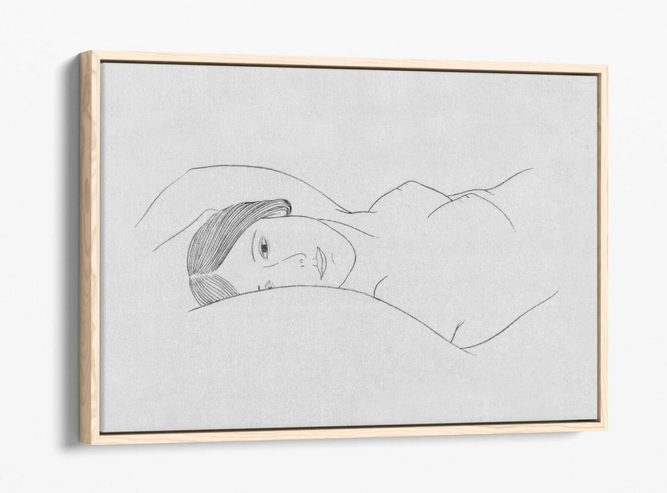 NUDE WOMAN LAYING LINE ART -FLOAT EFFECT CANVAS WALL ART PIC PRINT- FEMINIST