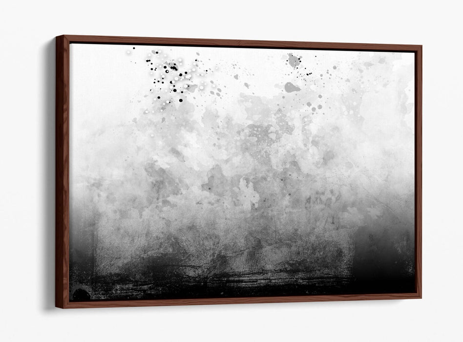 Canvas Wall Art - Abstract Black White Sketch Background with Float Effect Frame