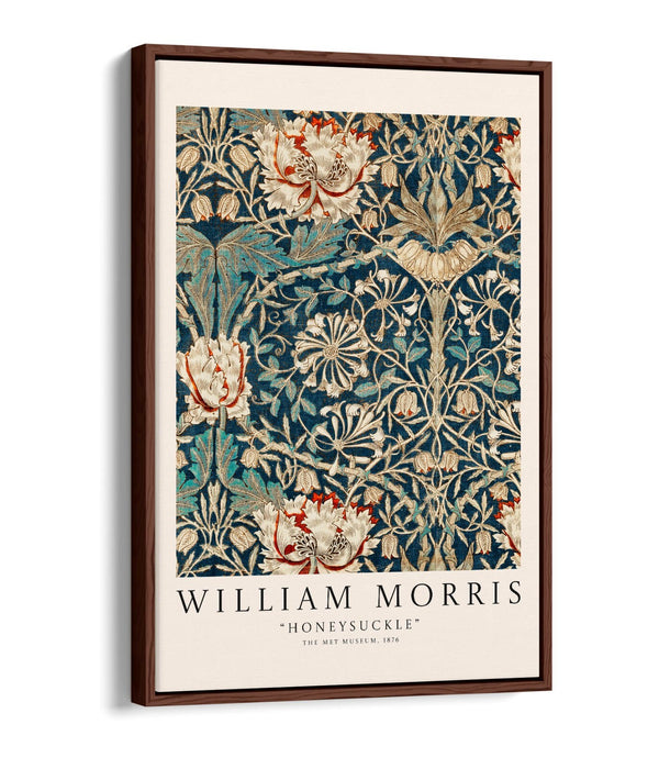 WILLIAM MORRIS 'HONEYSUCKLE' PLANT DECOR FLOAT EFFECT CANVAS ART PRINT
