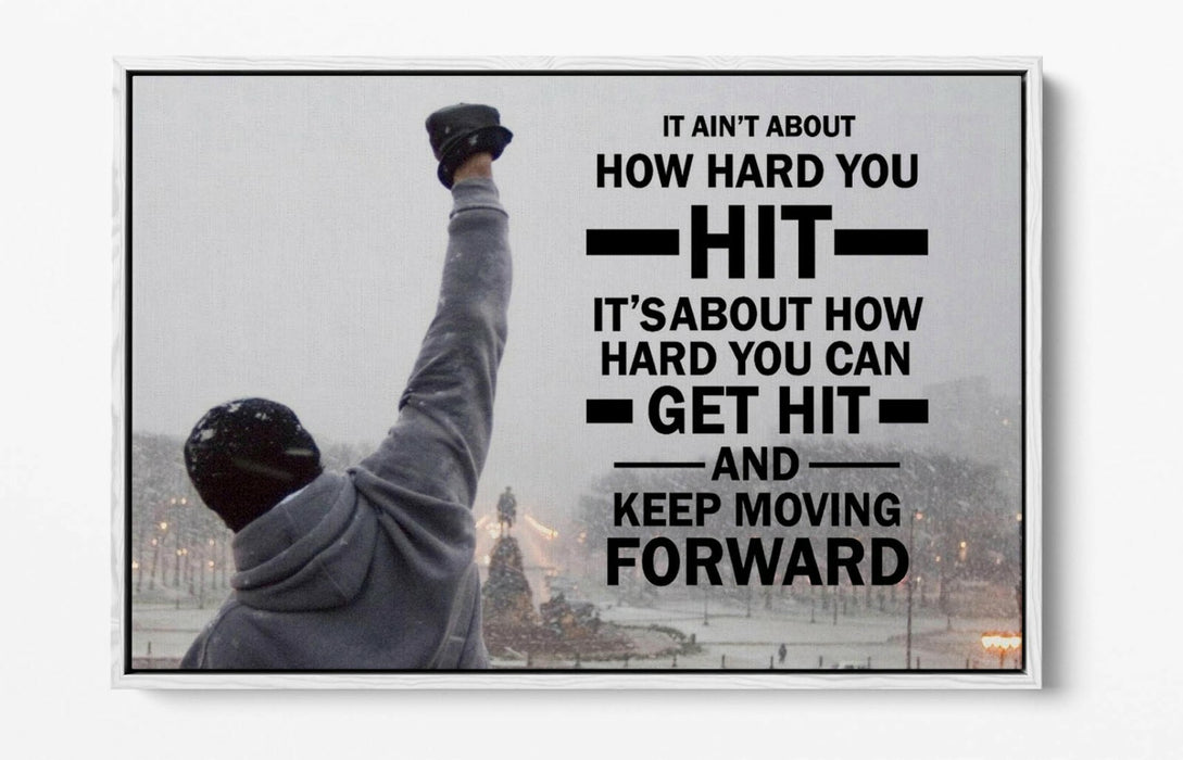 Float Effect Canvas Art – Rocky Steps Motivational Quote On Premium MDF Frame