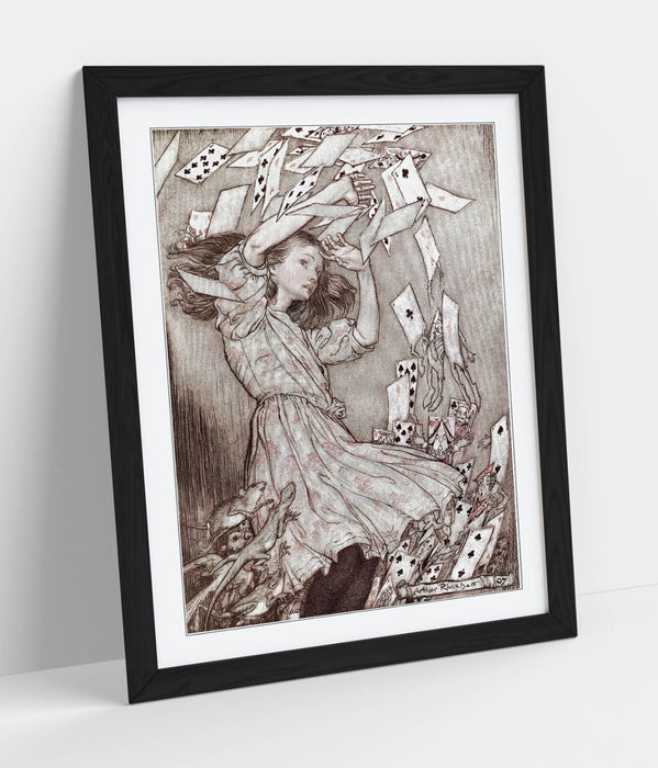 Alice in Wonderland Poster – Framed Art Print on Matte Paper with Faux Wood Frame