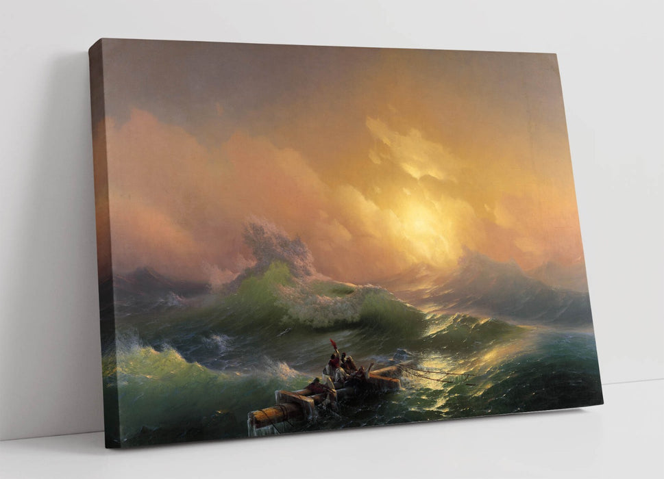 Canvas Wall Art - Ivan Aivazovsky Ninth Wave Painting on Premium MDF Frame
