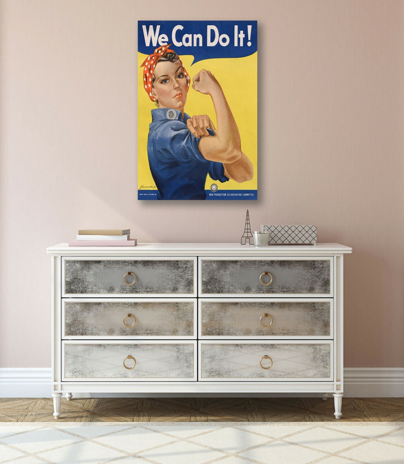 Canvas Wall Art Vintage Rosie The Riveter Print - Premium Handmade Artwork
