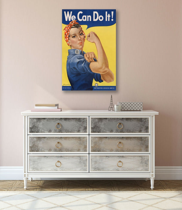 Canvas Wall Art Vintage Rosie The Riveter Print - Premium Handmade Artwork