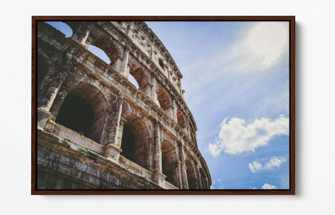 Canvas Wall Art - The Colosseum Float Effect Print | Handmade Beige Decor