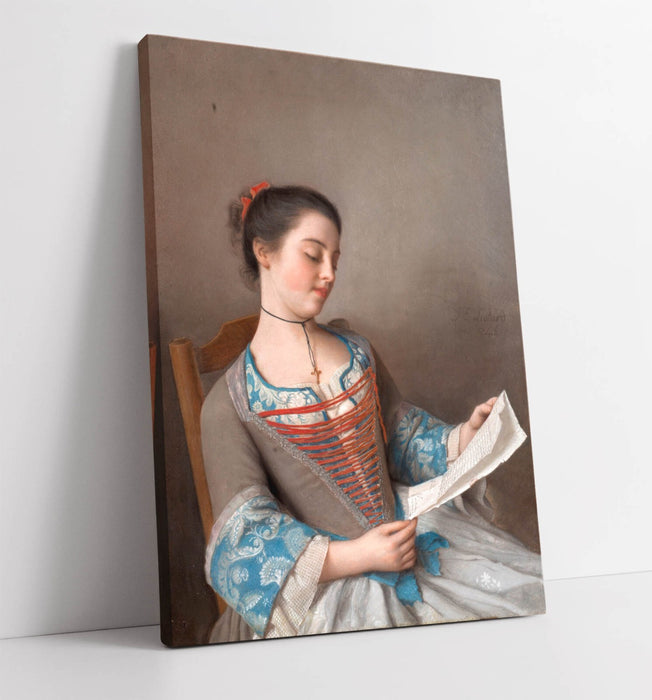 Canvas Wall Art – Jean-Etienne Liotard Girl Reading Print on Archival Grade Canvas