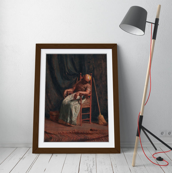 Framed Wall Art - Thomas Anshutz Aunt Hannah Print | Handmade UK Wood Grain Frame