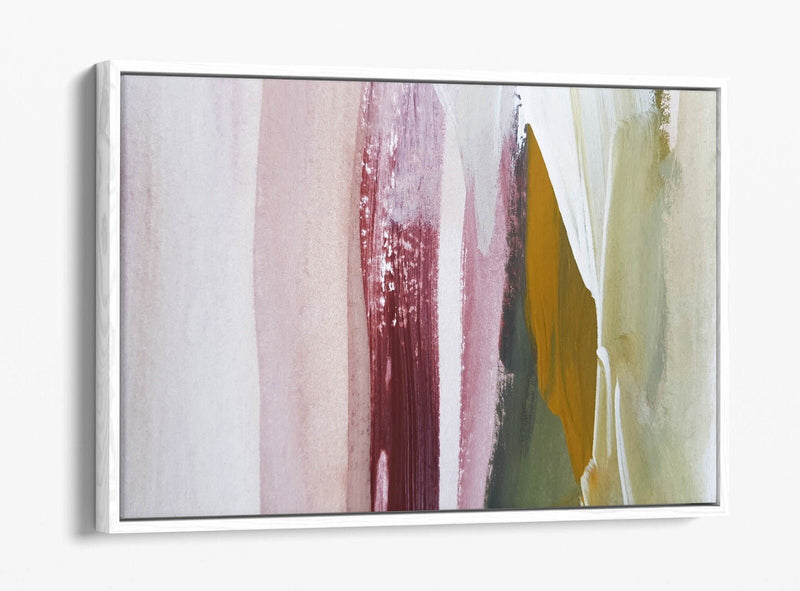 Canvas Wall Art – Abstract Paint Stroke Print | Float Effect Frame, Handmade UK Art