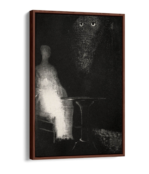 ODILON REDON, THE HAUNTED HOUSE -FLOAT EFFECT CANVAS WALL ART PRINT