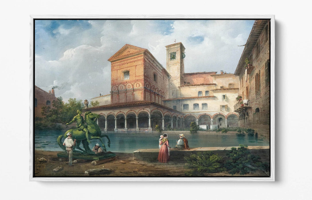 CARLO BOSSOLI, SANTA MARIA OF FONTANAS CHURCH -FLOAT EFFECT CANVAS ART PRINT