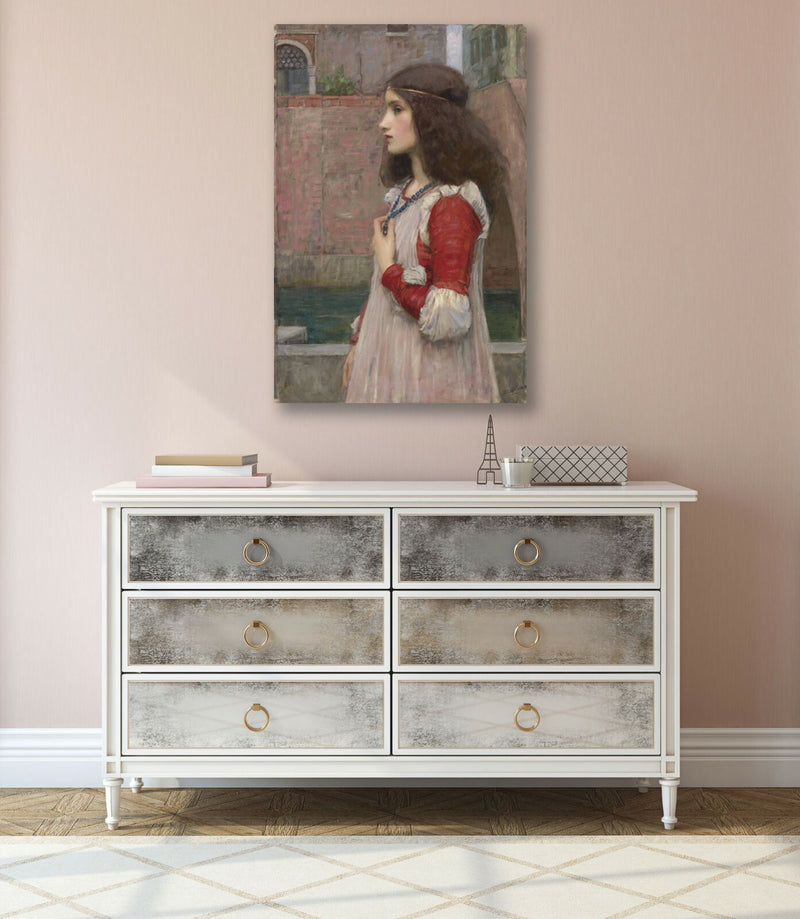 Canvas Wall Art with Framed Juliet Painting Print – Handmade UK Canvas | Satin Varnish Finish