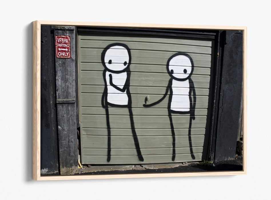Graffiti Canvas Art – Funny Stick Men Artwork on Vibrant Float Effect Canvas Print