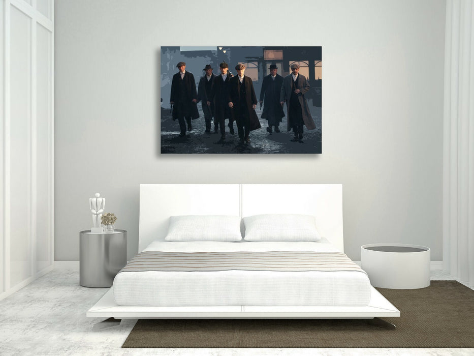 Peaky Blinders MEAN BUSINESS  CANVAS WALL ART PICTURE 30MM DEEP FRAMED PRINT