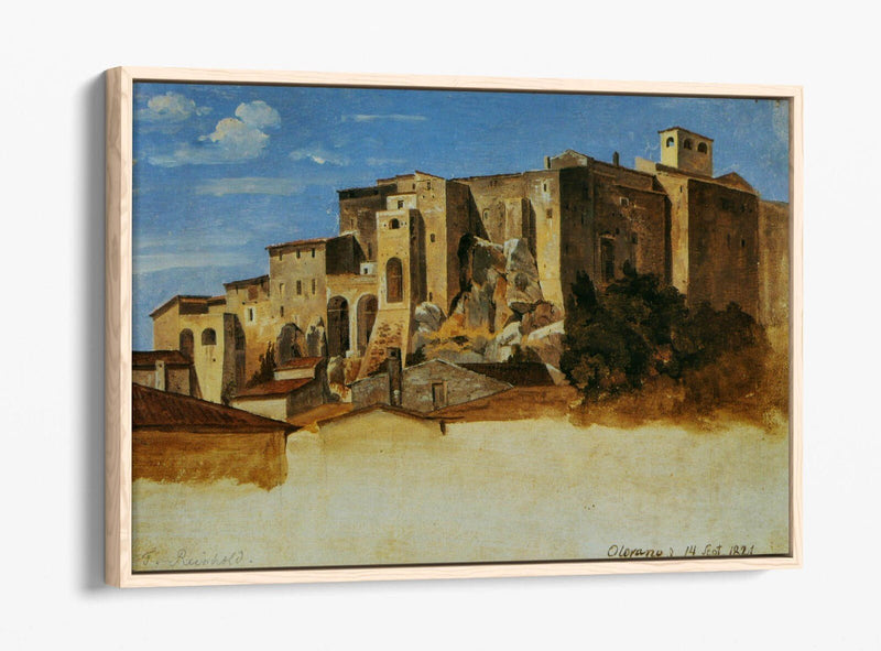 Float Effect Canvas Art - Handmade Houses In Olevano Print on 30mm Deep Frame