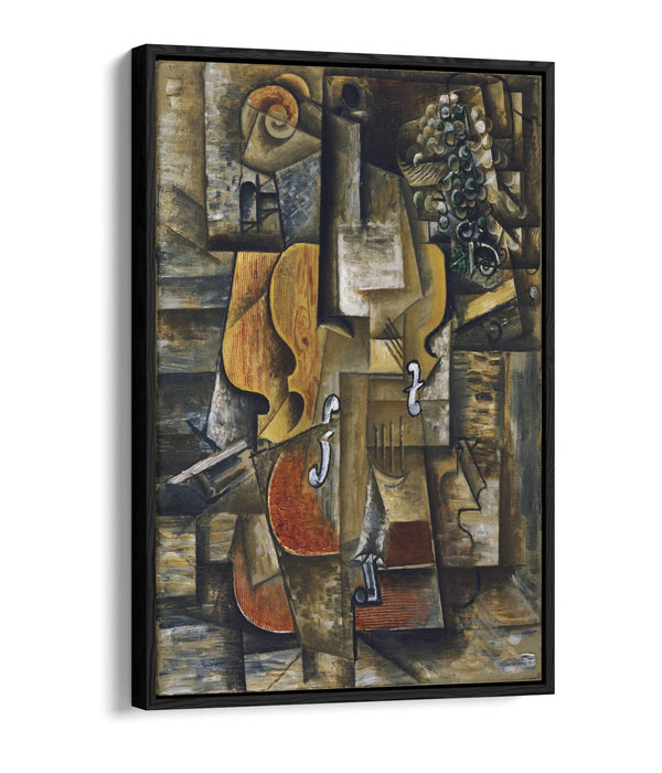 Picasso Canvas Wall Art - Float Effect Canvas Violin Grape Painting on MDF Frame